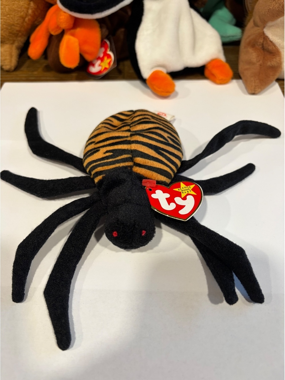 Vintage 1996 Ty Beanie Baby Spinner the Spider – Retired Collectible